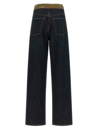 Джинсы MM6 MAISON MARGIELA Raw cut waist jeans (S62LB0225M30063962) #