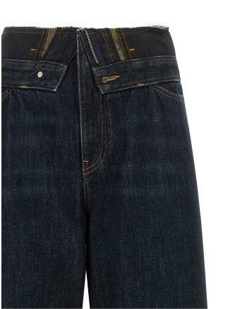 Джинсы MM6 MAISON MARGIELA Raw cut waist jeans (S62LB0225M30063962) #