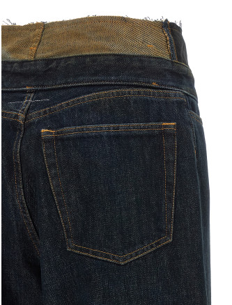 Джинсы MM6 MAISON MARGIELA Raw cut waist jeans (S62LB0225M30063962) #