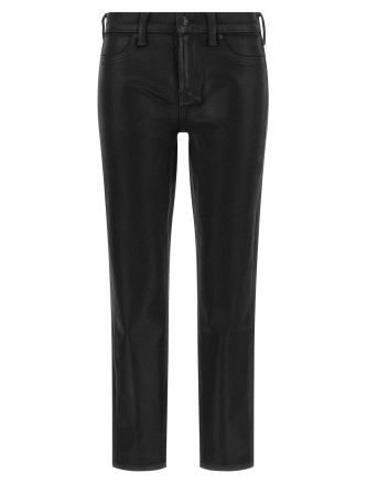 Leather effect jeans