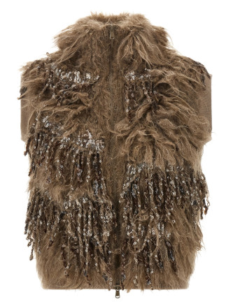 Жилет BRUNELLO CUCINELLI 'Dazzling Moss Embroidery'