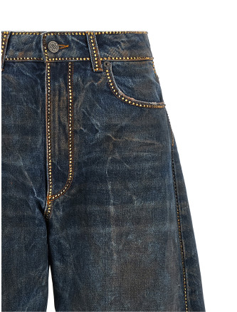 Джинсы GIUSEPPE DI MORABITO Rhinestone jeans (07PFDNP099C1675030) #
