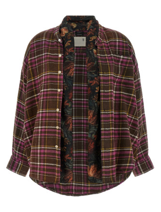 Рубашка R13 Shirt with scarf (R13WR735R931BBROWNPINKPLAID) #