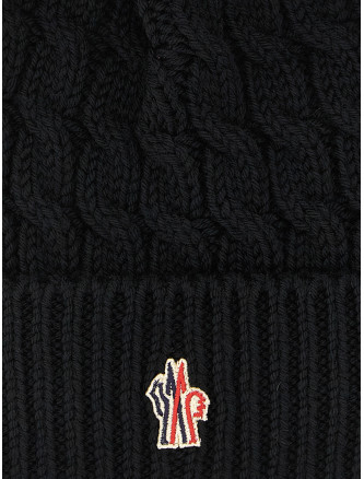 Шапка MONCLER GRENOBLE Wool beanie with pon-pon (L20983B000010402A999) #