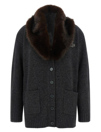 Кардиган LAUREN RALPH LAUREN Fur insert cardigan