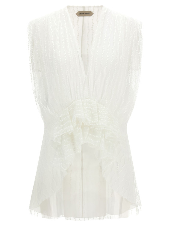 Повседневный топ ALBERTA FERRETTI Asymmetrical tulle top (A080551200002) #1