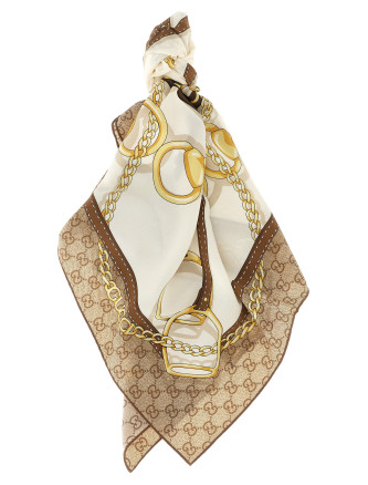Шарф GUCCI Carré silk twill