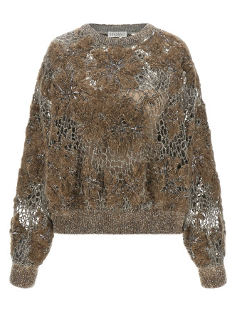 Свитер BRUNELLO CUCINELLI 'Whispering Bloom Embroidery'