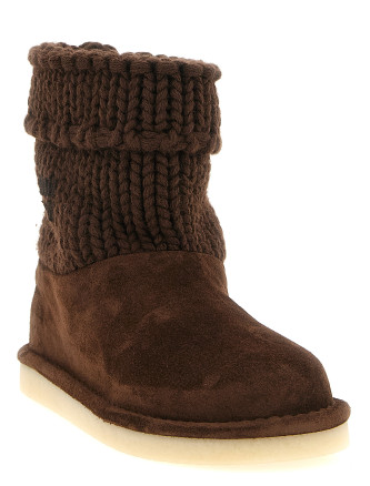 Ботильоны MIU Suede and knit ankle boots (5U796EF0153A31F0003) #
