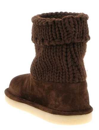 Ботильоны MIU Suede and knit ankle boots (5U796EF0153A31F0003) #