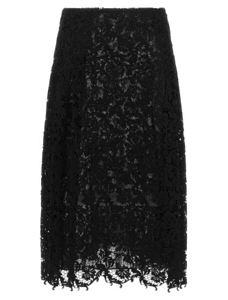 Юбка миди FENDI Macramé lace skirt