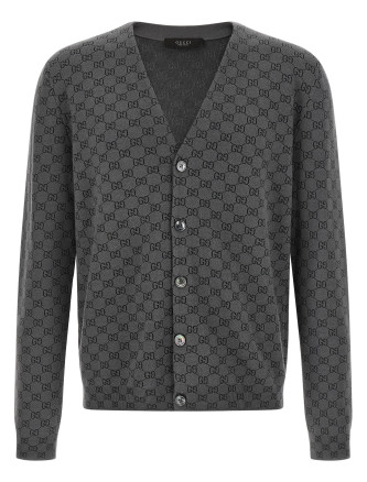 Кардиган GUCCI GG wool and silk cardigan