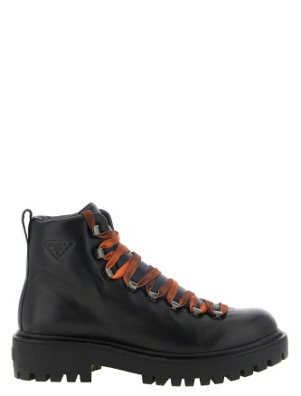 Ботинки PRADA Lace-up ankle boots with hooks