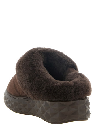 Сабо JIMMY CHOO 'Diamond Maxi Mule' (DIAMONDMAXIMULEFFUWVCHOCOLATECHOCOLATE) #
