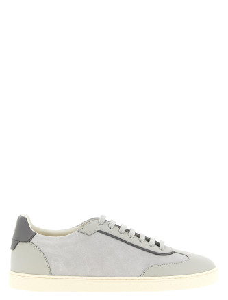 Кроссовки BRUNELLO CUCINELLI Leather and suede sneakers