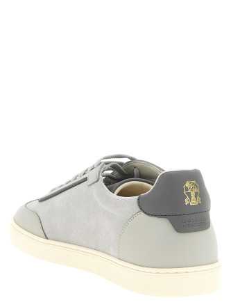 Кроссовки BRUNELLO CUCINELLI Leather and suede sneakers (MZULDGJ336CSH27) #
