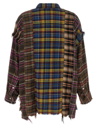 Рубашка R13 Patchwork shirt (R13WR733R940BBLUEMULTIPLAID) #