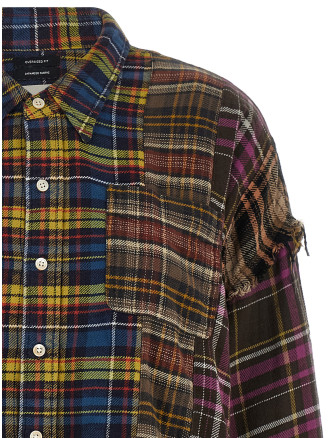 Рубашка R13 Patchwork shirt (R13WR733R940BBLUEMULTIPLAID) #