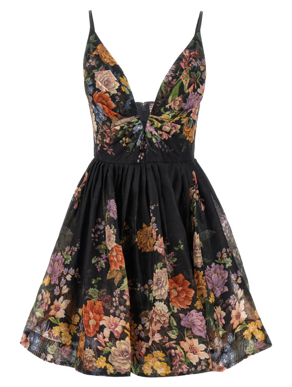 Мини-платье ZIMMERMANN 'Pavilion V Neck Mini' (0816DF243BLKMLFL) #1