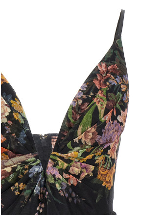 Мини-платье ZIMMERMANN 'Pavilion V Neck Mini' (0816DF243BLKMLFL) #