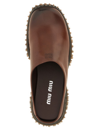 Сабо MIU Leather sabots (5R802EFA0455ODF0201) #