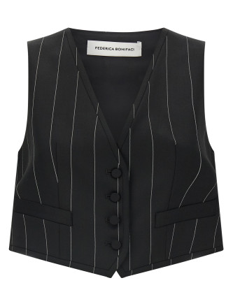 Жилет FEDERICA BONIFACI Pinstriped crop vest