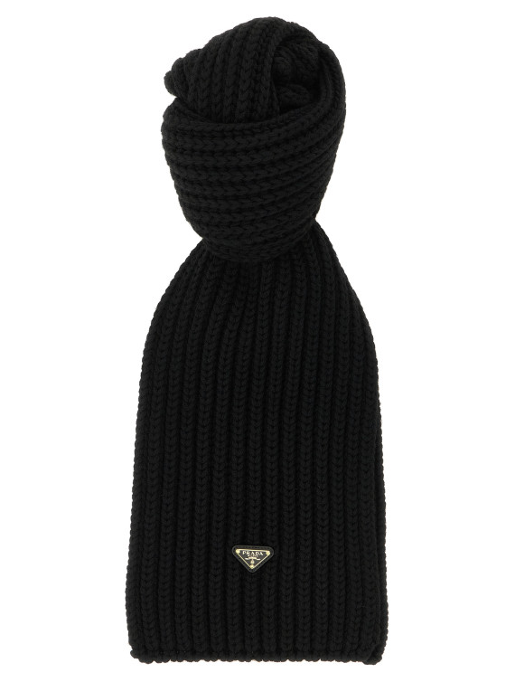 Шарф PRADA Ribbed wool scarf with logo (1FS1372DZLF0002) #1