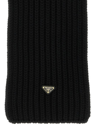 Шарф PRADA Ribbed wool scarf with logo (1FS1372DZLF0002) #