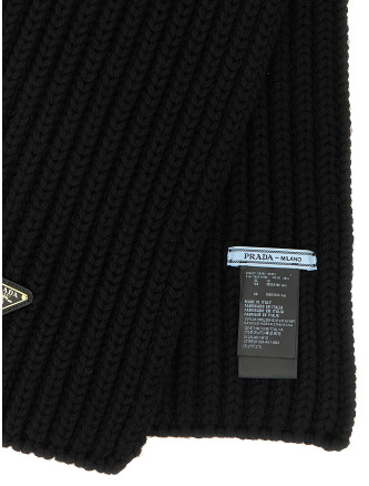 Шарф PRADA Ribbed wool scarf with logo (1FS1372DZLF0002) #