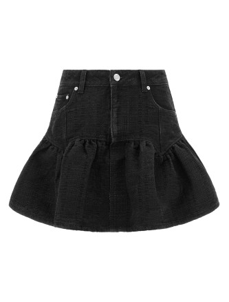Мини-юбка GANNI Lurex denim skirt