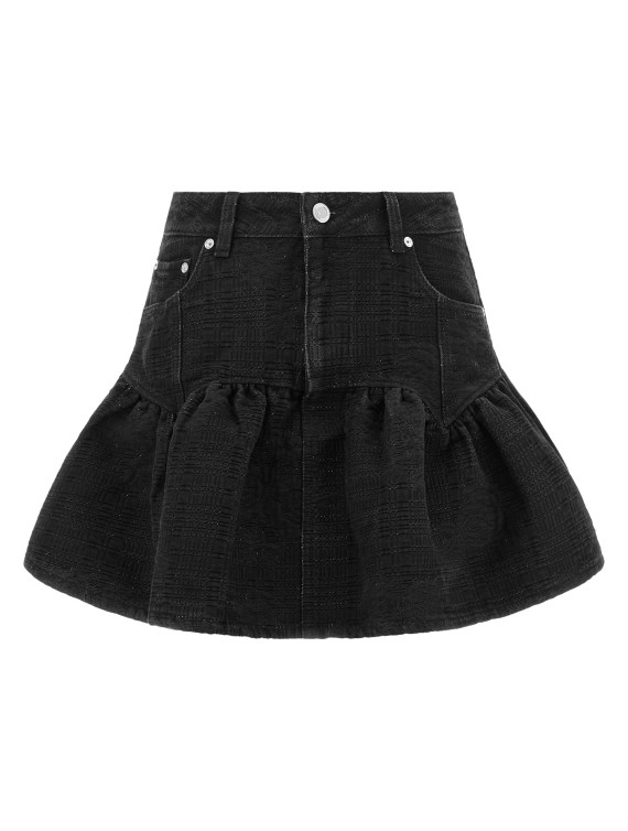 Мини-юбка GANNI Lurex denim skirt (A1090308055) #1