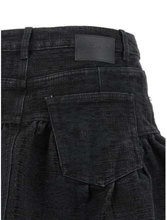 Мини-юбка GANNI Lurex denim skirt (A1090308055) #