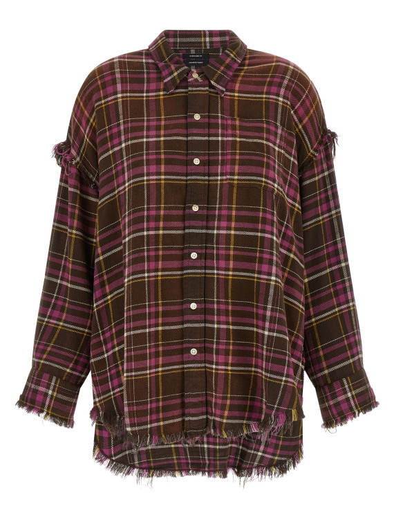 Рубашка R13 Fringed shirt (R13WR075R931BBROWNPINKPLAID) #1