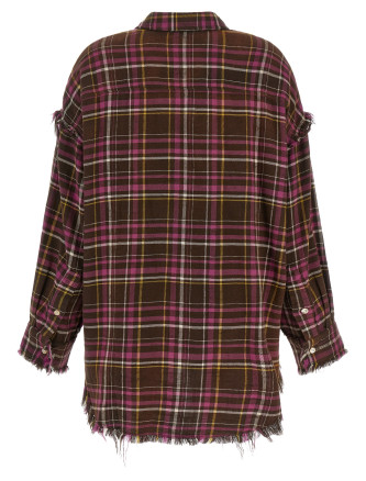 Рубашка R13 Fringed shirt (R13WR075R931BBROWNPINKPLAID) #