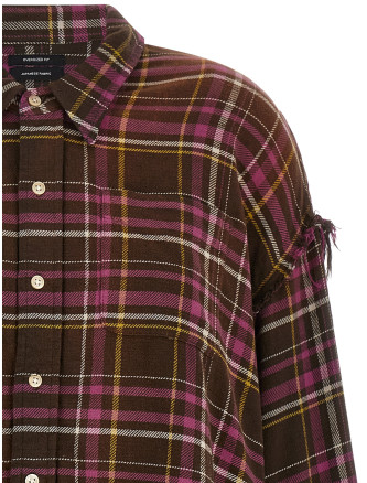 Рубашка R13 Fringed shirt (R13WR075R931BBROWNPINKPLAID) #