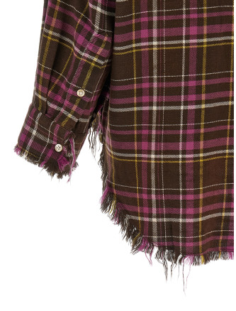 Рубашка R13 Fringed shirt (R13WR075R931BBROWNPINKPLAID) #