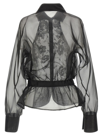 Рубашка ERMANNO SCERVINO Silk and lace shirt (D492K700APORG95708) #