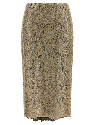 Миди юбка ERMANNO SCERVINO Embroidered tulle skirt