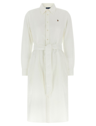 Платье миди POLO RALPH LAUREN Logo embroidery chemisier dress
