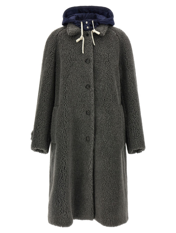 Пальто MIU Teddy Nylon Hooded Coat (MS2088SOOO17I1F0480) #1