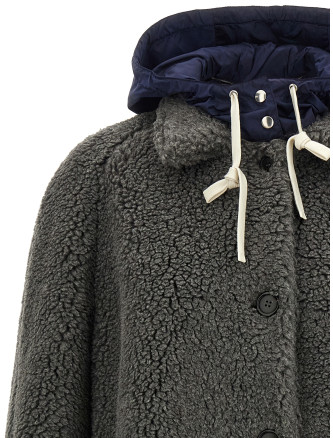 Пальто MIU Teddy Nylon Hooded Coat (MS2088SOOO17I1F0480) #