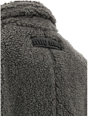 Пальто MIU Teddy Nylon Hooded Coat (MS2088SOOO17I1F0480) #