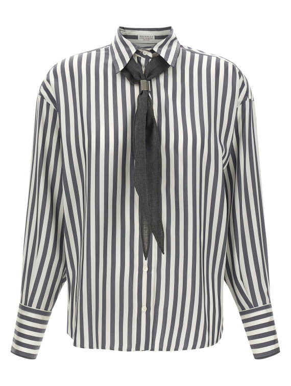 Рубашка BRUNELLO CUCINELLI Shirt with scarf (MG702M2X06C003) #1