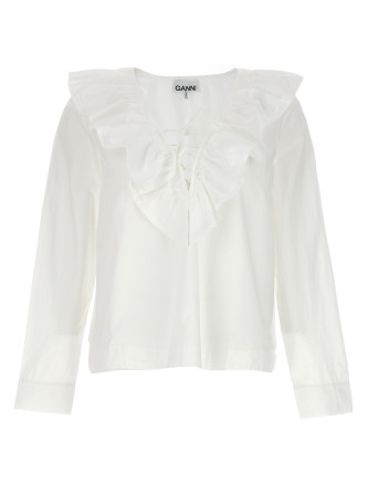 Рубашка GANNI Ruffles shirt
