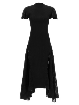 Платье миди LANVIN Silk and cotton dress