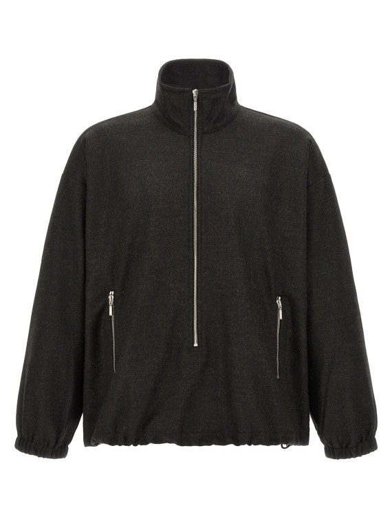 Свитер SONG FOR THE MUTE Long-zip sweater (262MJP032DRWOPBKPETROLBLACK) #1