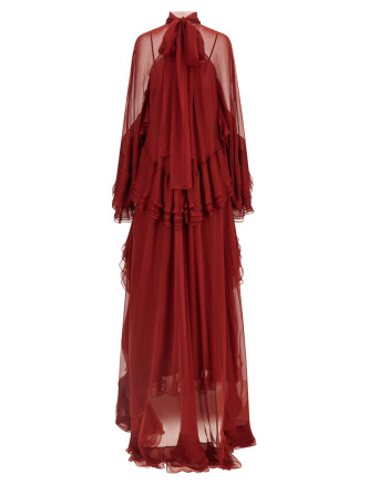 Платье макси ALBERTA FERRETTI Ruffle dress (A040951150117) #