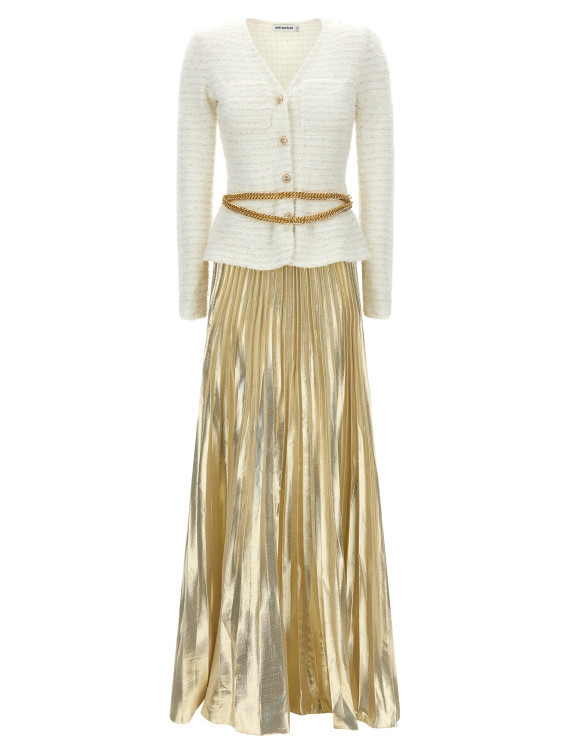 Платье макси SELF PORTRAIT Long pleated skirt dress (SC26059XACCREAM) #1