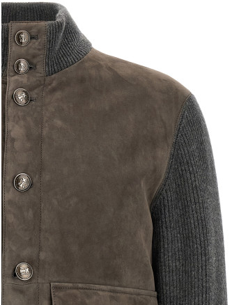 Куртка BRUNELLO CUCINELLI Suede and wool jacket (MPCLF1955CWP86) #