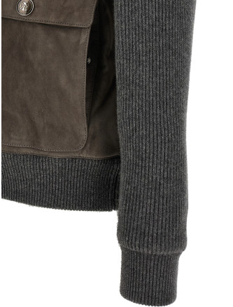 Куртка BRUNELLO CUCINELLI Suede and wool jacket (MPCLF1955CWP86) #